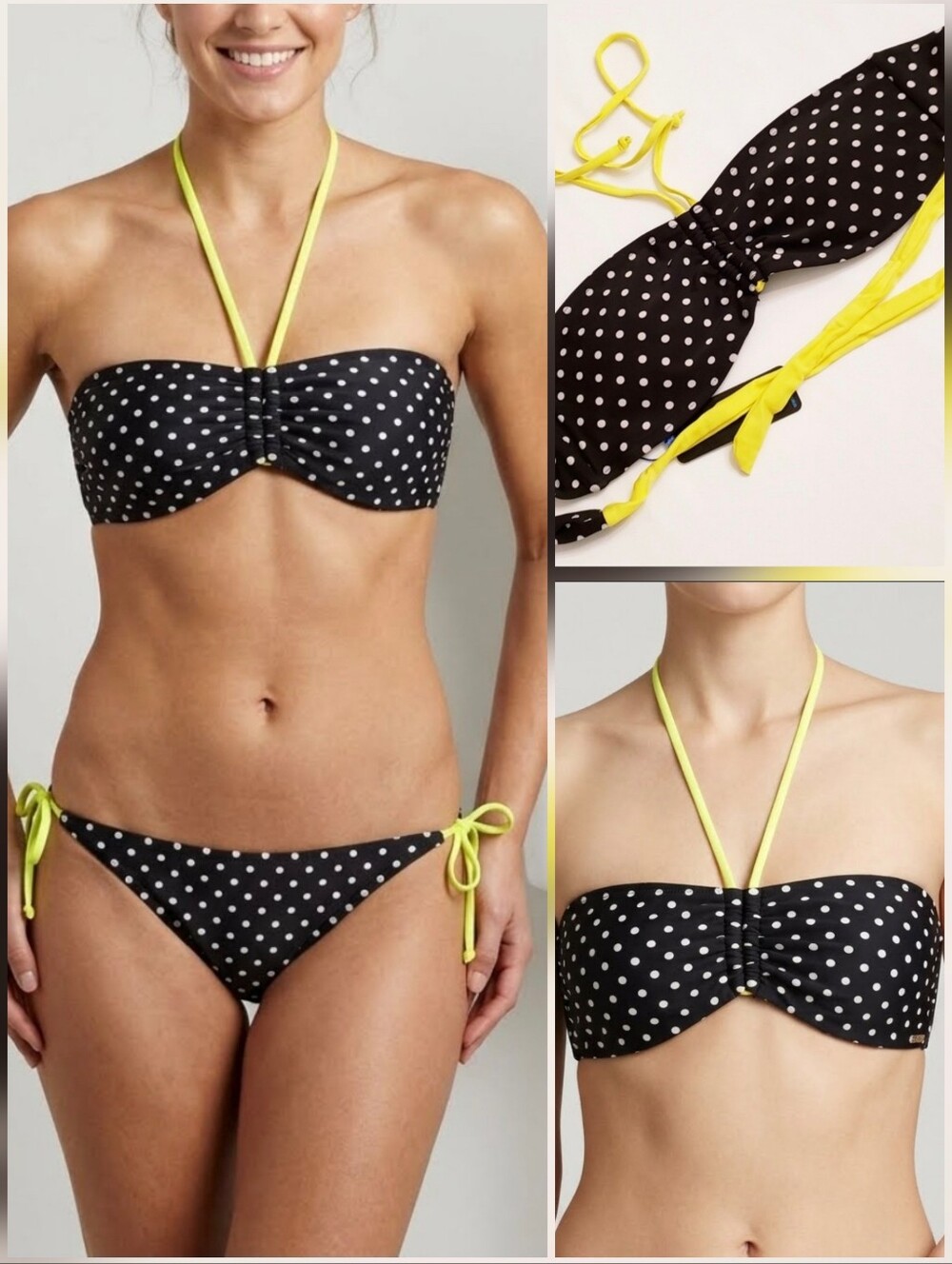 💙PLUNGE NWT! polka dot string bikini 🤍MEDIUM